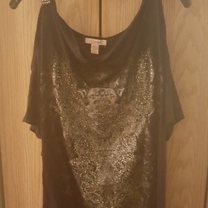 Shirt-Black with Gems in front if the shirst